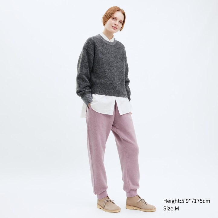 UNIQLO Textured Jersey Trousers Beyaz | 497-UCDOZX