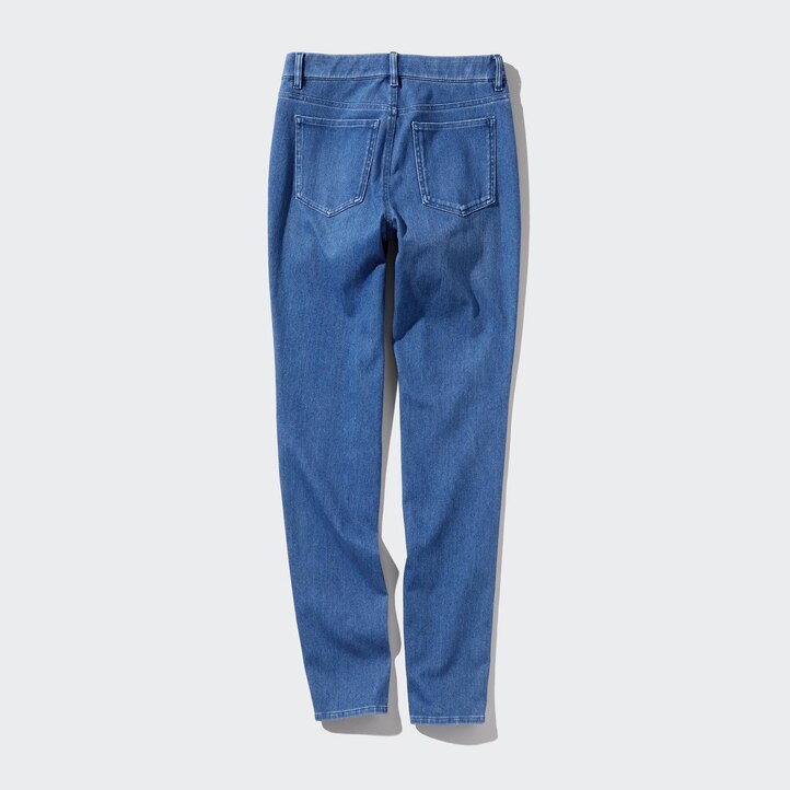 UNIQLO Ultra Stretch Denim Leggings Long Mavi | 879-QHXKFV