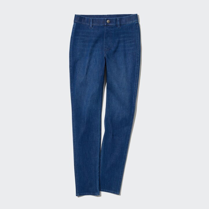 UNIQLO Ultra Stretch Denim Leggings Trousers Long Lacivert | 725-LUYTXZ