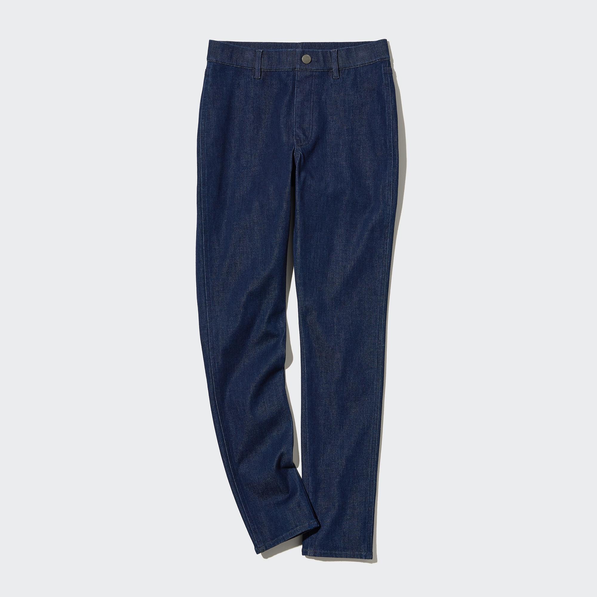 UNIQLO Ultra Stretch Denim Leggings Trousers Long Lacivert | 725-LUYTXZ