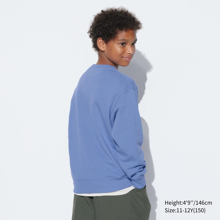 UNIQLO Ultra Stretch Graphic Sweatshirt Mavi | 342-BRNALJ