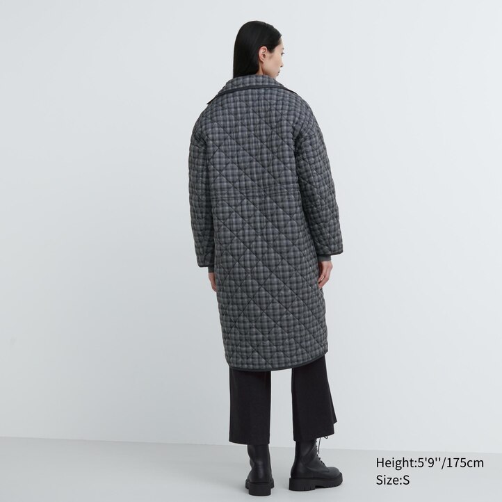 UNIQLO Warm Padded Oversized Coat Gray | 392-IAEXQB