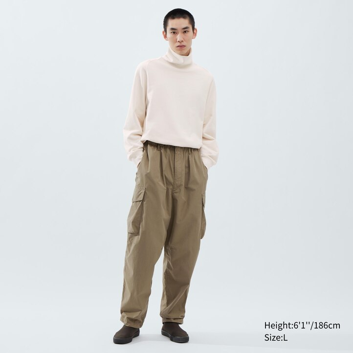 UNIQLO Wide Fit Parachute Cargo Trousers Zeytin Yeşili | 867-KEYANC