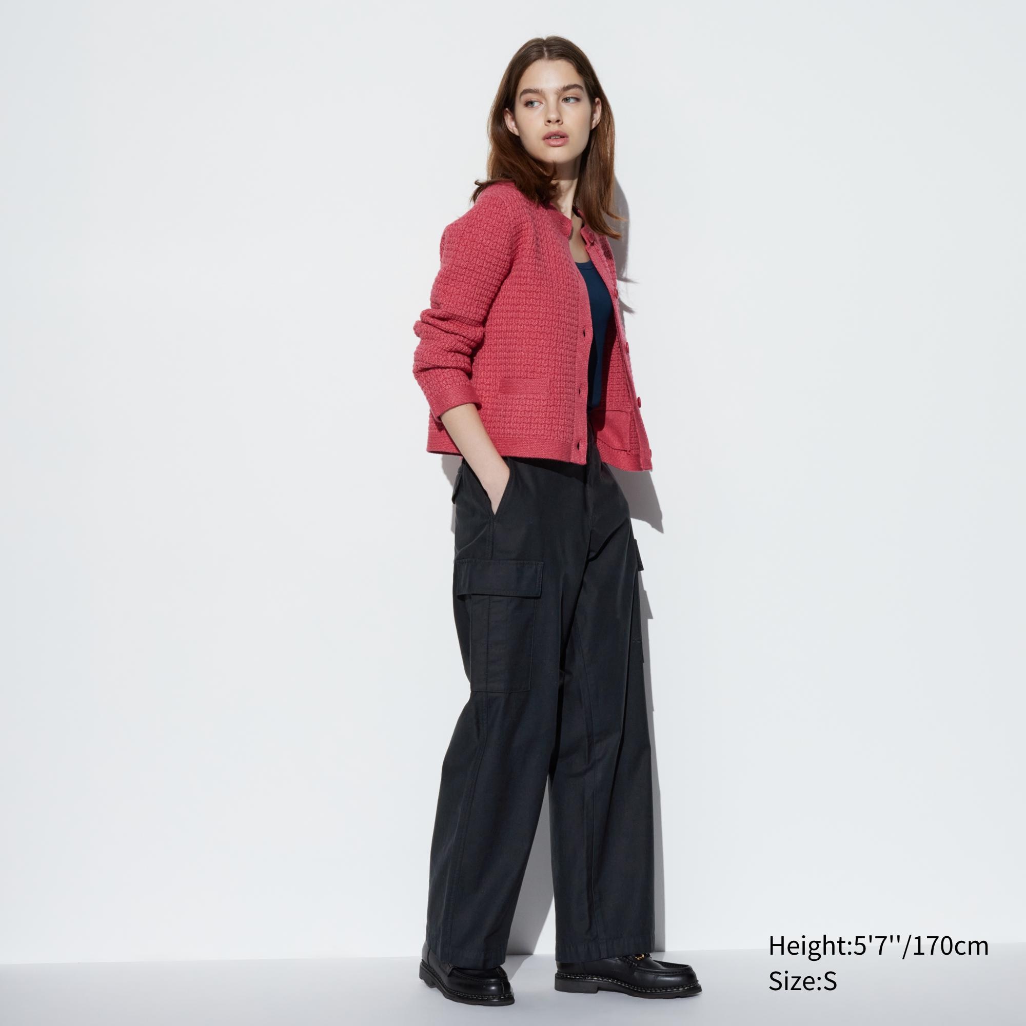 UNIQLO Wide Straight Leg Cargo Trousers Koyu | 139-WDLFVI