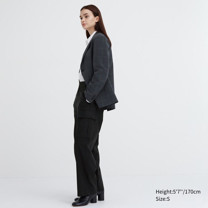 UNIQLO Wide Straight Leg Cargo Trousers Yeşil | 148-CJNDIQ